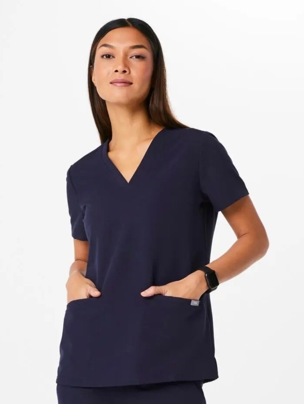 FIGS Casma 3-Pocket Scrub Top Navy Blue Women's Size XS